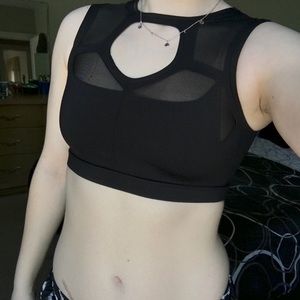 Forever 21 Black Mesh Sports Bra